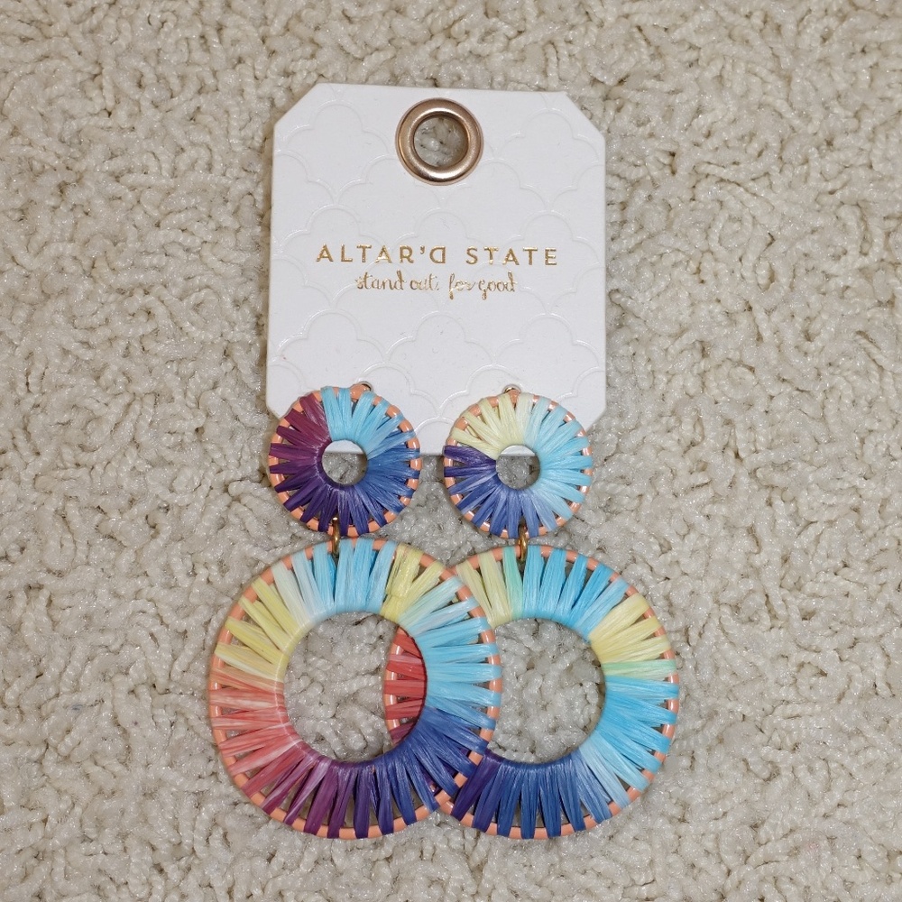 NWT Altar'd State Colorful Pinwheel Earrings
